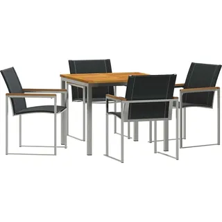 vidaXL Garten Essgruppe 5 stk. Massives Akazienholz und Edelstahl - Braun