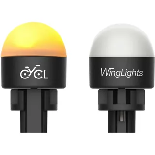 CYCL WingLights Pop for e-Scooters Blinker für Elektroroller | Blinker, kompatibel mit Lenker mit Profil Mond steigender Mond | Akku geladene LED Orange Blinklichter