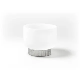 Feuerschale Glas, QFlame-Quarzglas-Feuerschale 50cm Set, Sockel und Deckel aus Edelstahl,