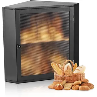 Vevor Eck-Brotkasten Holz Schwarz