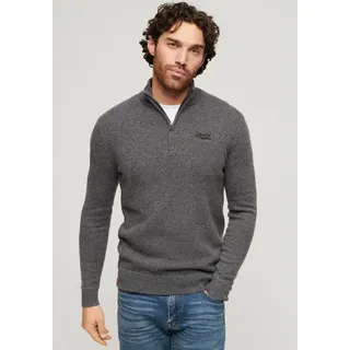 Superdry Strickpullover »ESSENTIAL EMB KNIT HALF ZIP« Superdry Gull Grey Marl XL