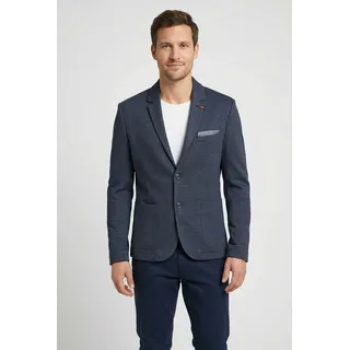 Jerseysakko LERROS, Herren, Gr. 52, coastal blau, Strick, Obermaterial: 84% Polyester, 15% Viskose, 1% Elasthan, meliert, regular fit taillenbedeckt, Manschette, Sakkos Jerseysakko, mit aufgesetzten Taschen