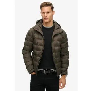 Superdry für Herren. M5012045A Brauner Steppmantel mit Kapuze (XXL), Lässig, Recyceltes Polyester, Nachhaltig