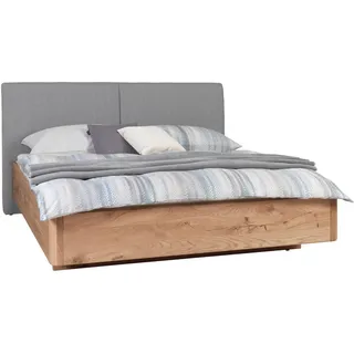 Valnatura Bett , Grau, Eichefarben , Holz, Textil , Wildeiche , massiv , 200x200 cm , Lattenrosthöhe individuell einstellbar, in verschiedenen Holzarten erhältlich, in verschiedenen Größen erhältlich , Holzmöbel, Holzbetten, Sonstige Holzbetten