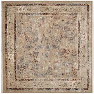 Dieter Knoll Webteppich , Multicolor, Naturfarben , Textil , Ornament , quadratisch , 200x200 cm , Oeko-Tex® Standard 100 , für Fußbodenheizung geeignet, pflegeleicht , Teppiche und Böden, Teppiche, Webteppiche