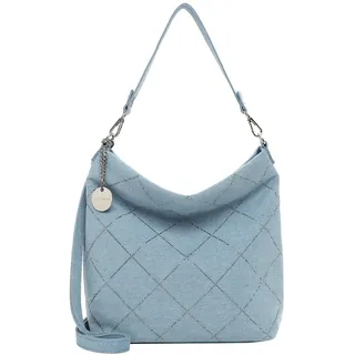 Beuteltasche EMILY & NOAH "Beutel E&N Juliane", Damen, Gr. B/H/T: 34cm x 32cm x 11cm 0, blau (lightblau 530), Baumwolle, Taschen Beuteltasche