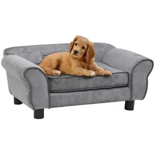 vidaXL Hundesofa Grau 72 x 45 x 30 cm Plüsch