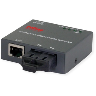 Roline Fast Ethernet Kompakt-Konverter, 10/100Base-TX - 100Base-FX (SC)