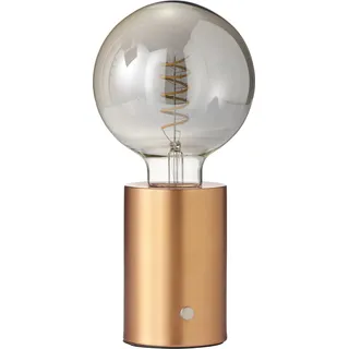 LED Akku Tischlampe Edison Style Glühbirne mit Glühdraht 2000mAh Touch Dimmer Roségold dunkle Birne