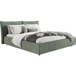 PLACES OF STYLE Polsterbett »Priora in 4 Breiten bis 200cm« auch in NaturLEDER, Cord, belastbar bis 280kg, auch Überlänge 220 cm, grün