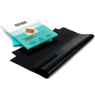 CELI&GO BBQ Grillmatte, 4 Stück, wiederverwendbar, waschbar, antihaft Grillplatten, PFOA-frei, verhindert Kreuzkontamination, Größe 40 x 60 cm-0,15 mm...