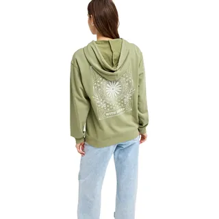 Hoodie ROXY "Surf Stoked Terry Vint", Damen, Gr. L, oil grün, Obermaterial: 60% Walkfrottier, 40% Microfaser;, Sweatshirts Hoodie