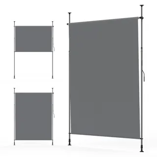 yeaupe pro Aluminium Senkrechtmarkise 120 x 270 cm Dunkelgrau