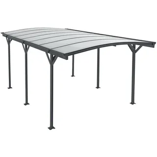 Juskys Einzel-Carport 3,02 x 5,05 m Dunkelgrau inkl. Regenrinne