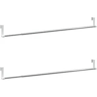 vidaXL Gardinenstangen 2 Stk. Weiß und Silbern 60-105 cm Aluminium - Silber