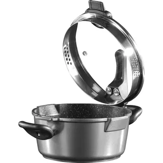 STONELINE® FUTURE Kochtopf 28 cm | mit Sieb-Glasdeckel