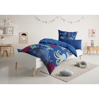 OTTO home CUDDLEE Herz Blau 135 x 200 cm + 80 x 80 cm