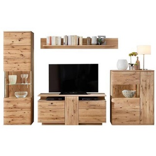 MCA Furniture Wohnwand Santori 4tlg. Holz Braun Eiche