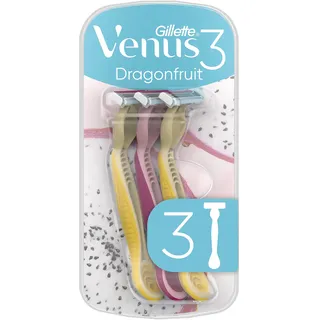 Gillette Venus Dragonfruit Einwegrasierer Damen, 3 Damenrasierer mit Komfortklingen,