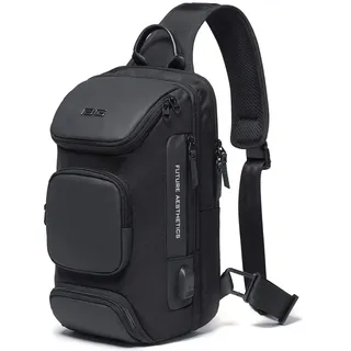 BANGE Sling Bag, Wasserdichte Herren Brusttasche Schultertaschen Crossbody Sling Rucksack für Herren, Sling Rucksäcke (Schwarz)