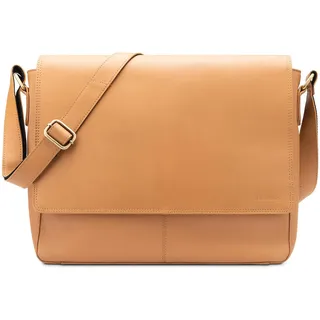 LEABAGS Messenger Bag, Oxford Echtleder Umhängetasche Herren Ständiger Begleiter, Leder Laptoptasche bis 15 Zoll Ausreichend Platz, Umhängetasche mit Schultergurt Begleiter Zur Arbeit