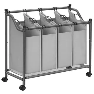Hansiro Wäschekorb Maputo , Grau , Metall , 38.5x81x87.5 cm , Ordnen & Aufbewahren, Wäschekörbe & Tonnen