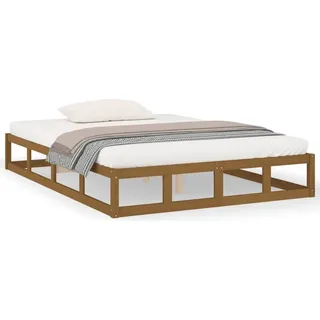 vidaXL Massivholzbett Honigbraun 120x190 cm - Braun