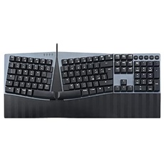 Perixx PERIBOARD-535 RD Ergonomische mechanische Tastatur in voller Größe mit Kabel - Rote lineare Tasten mit niedrigem Profil - Programmierbare Makrotasten - Kompatibel mit Windows und Mac OS X -