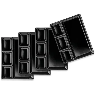 Mäser schwarz, B:19,5cm H:5cm L:25,5cm T:26,2cm, Porzellan, Speiseteller