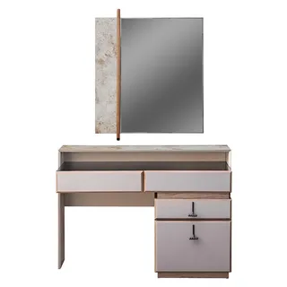 Frisiertisch Schminktisch Schminkkonsole Spiegel Konsolentisch Grau - Grau