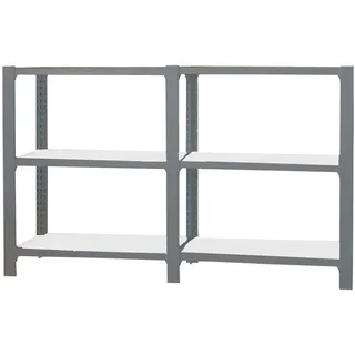 Simon Rack Officlick Bücherregal, 2 Module, 1000 x 1800 x 300 mm, 3 Ebenen, Industriestil, Metall, Anthrazit/Weiß