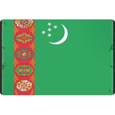 Blechschild Wandschild 20x30 cm Turkmenistan Fahne Flagge