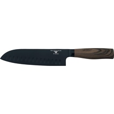 Rockingham Forge Forester Series 7” Santokumesser – Klinge aus Edelstahl mit einer Schwarzoxid Beschichtung, ergonomischer Griff aus Holz, Japanisches Messer