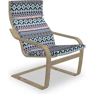 ABAKUHAUS Boho Poäng Sessel Polster, Kreative Pastell Abstrakt Spass, Sitzkissen mit Stuhlkissen mit Hakenschlaufe und Reißverschluss, Mehrfarbig