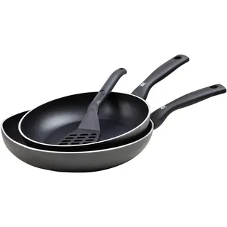 WMF Pfannenset , Grau , Metall, Kunststoff , 3-teilig , ergonomischer Griff, wärmeisolierter Griff , Kochgeschirr, Pfannen, Pfannensets