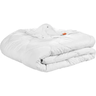 Bettdecke 155 x 220 cm, 4-Jahreszeitendecke, 100% Mikrofaser, Allergiker geeignet, sleepling Basic 100 - Weiß