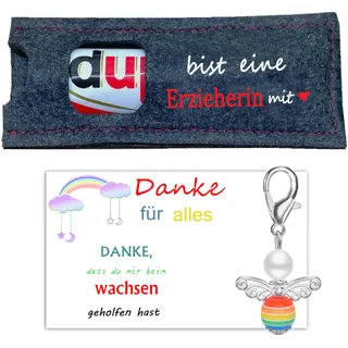 MKISHINE Schokoriegel Hülle Filz Geschenkverpackung | Erzieherin mit Herz Erzieher | Abschiedsgeschenk Kita Geschenkbox Danke Kindergarten Abschied