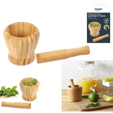 Cook Concept Stößel und Mörser aus Bambus, Mörser, Braun