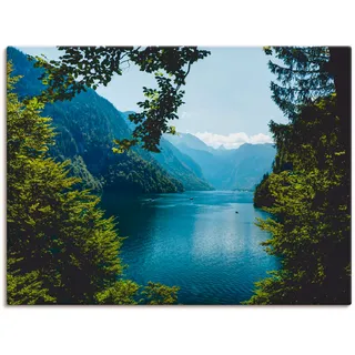 Artland Wandbild »Malerwinkel Königssee- Alpen«, Berge, (1 St.), als Leinwandbild, Poster, Wandaufkleber in verschied. Größen, blau