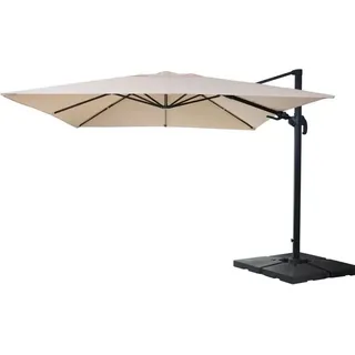 MCW Ampelschirm A96 3x4m Alu Creme mit Ständer
