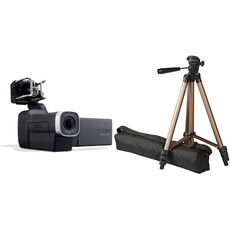 Zoom Q8 Digitalrecorder schwarz & Amazon Basics – Leichtes Kamera-Dreibeinstativ mit Tasche, 41,91–127 cm