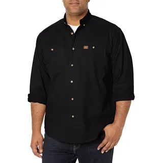 Wrangler Riggs Workwear Herren Logger Twill Langarm Arbeitshemd, schwarz, Mittel