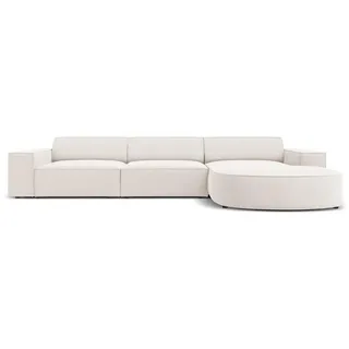 micadoni Ecksofa beige Textil, 4-Sitzer, L-Form, 284x166 cm, Hergestellt in Europa, Wohnzimmer, Sofas , Couches, Wohnlandschaften, Ecksofas