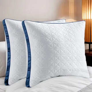 Slybear Kissen Kopfkissen 80x80 cm 2er Set,2X orthopädisches Seitenschläferkissen Nackenkissen mit Premium Mikrofaser Füllung, atmungsaktives Sitzkissen Sofakissen Schlafkissen weich & stützend