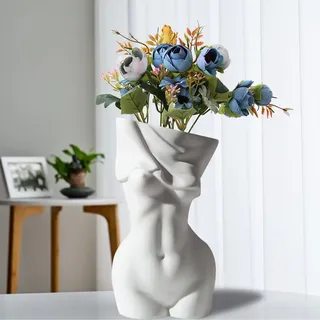 HOMURY Boho Deko-Vase weiblicher Körper und Blumenvase: Modern Chic Minimalistische Keramikvase für Schreibwaren, Make-up-Pinsel, Pflanze, Trockenblumen