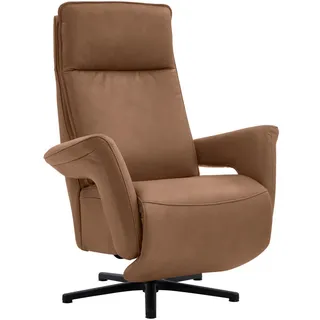 Valdera Relaxsessel , Braun , Leder , Echtleder , Semi-Anilinleder , 83x112x87-174 cm , Goldenes M , Fußauswahl, Lederauswahl, Stoffauswahl, Relaxfunktion , Wohnzimmer, Sessel, Ledersessel