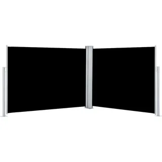 vidaXL Ausziehbare Seitenmarkise Schwarz 140 x 1000 cm - Schwarz