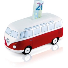 Bild von VW Collection - Volkswagen Spar-Büchse-Schwein-Dose im T1 Bulli Bus Samba Design (Classic Bus/Rot)