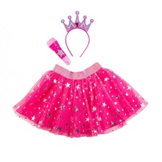 Carnival Toys Rock-star set for girl (skirt, headband and microphone) in bag w/hook., Rosa