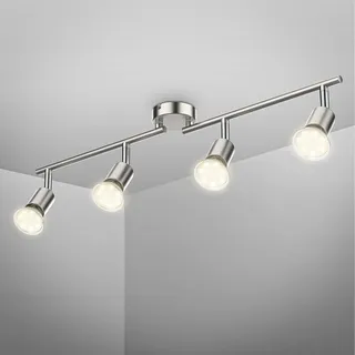 B.K.Licht Deckenlampe 4-flg. schwenkbar 60,5 x 10,5 cm Matt-Nickel